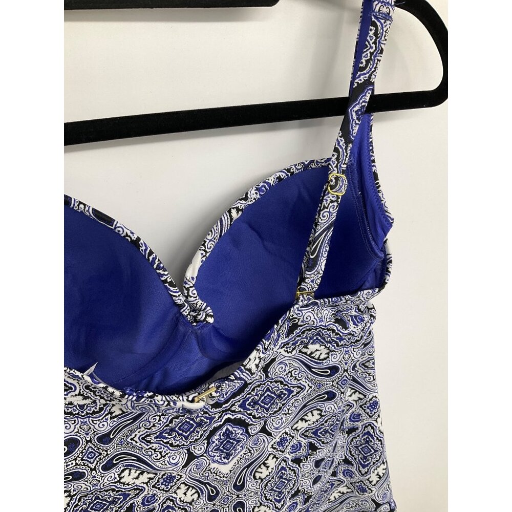SOMA size 36C NEW Blue White Paisley Underwire Tankini Swimsuit TOP - Picture 9 of 9